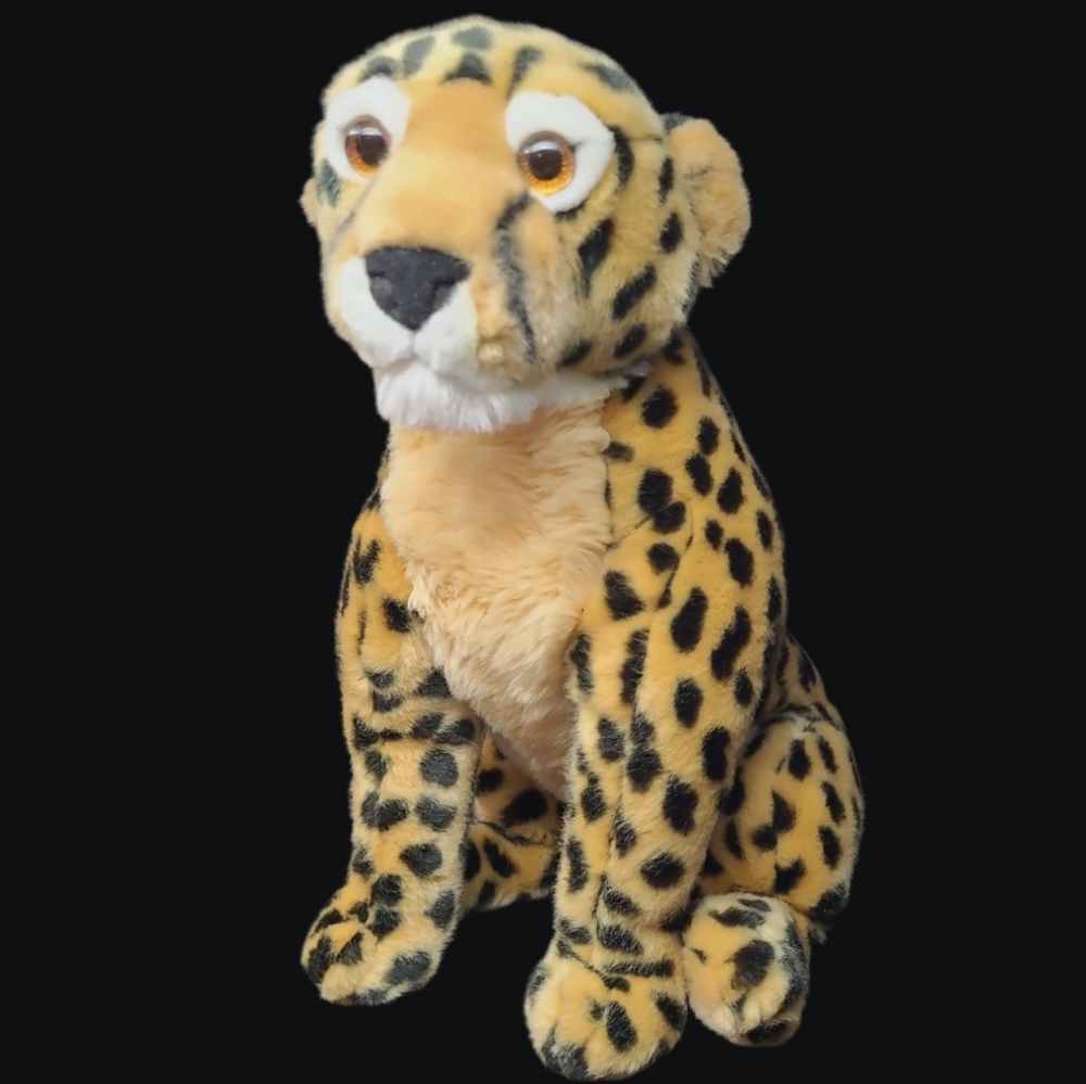 BABY CUB CHEETAH SITTING STUFFED ANIMAL BY AURORA
